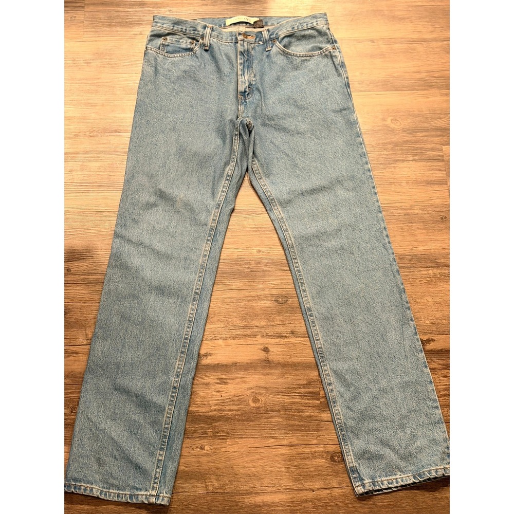 Urban Up Pipeline Mens Straight Leg Light Wash Denim Jeans 34x34 100% Cotton